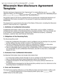 Fillable  Non-disclosure Agreement Document for Wisconsin