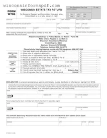 Fill Your Wisconsin W706 Form
