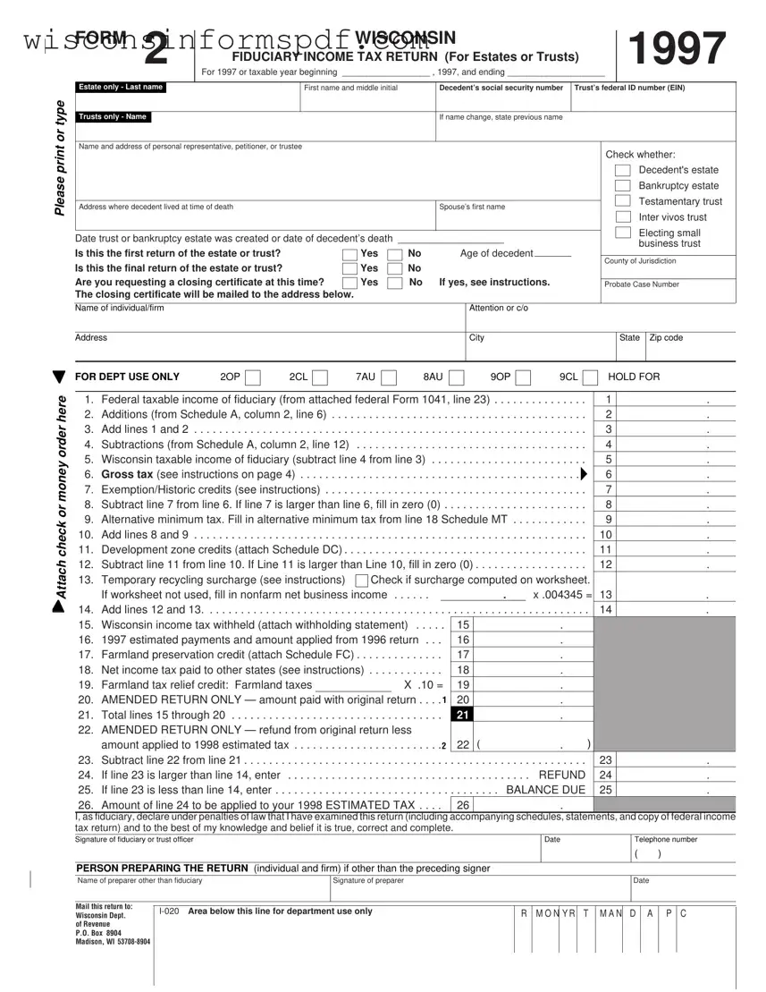 Fill Your Wisconsin 2 Form