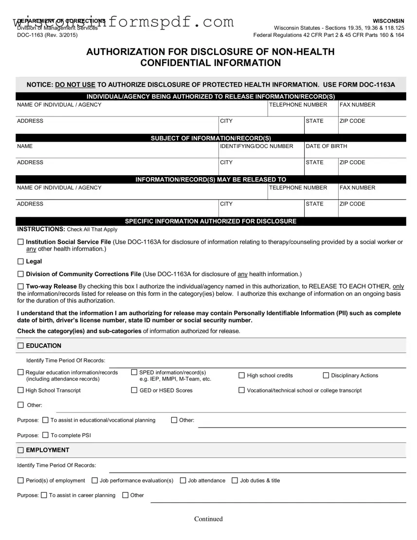 Fill Your Wisconsin Doc 1163 Form