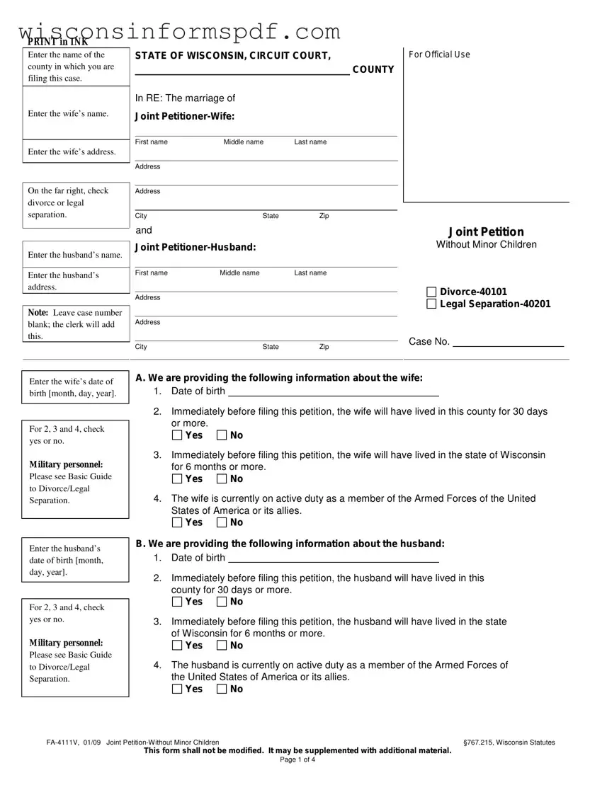 Fill Your Wisconsin Fa 4111 Form