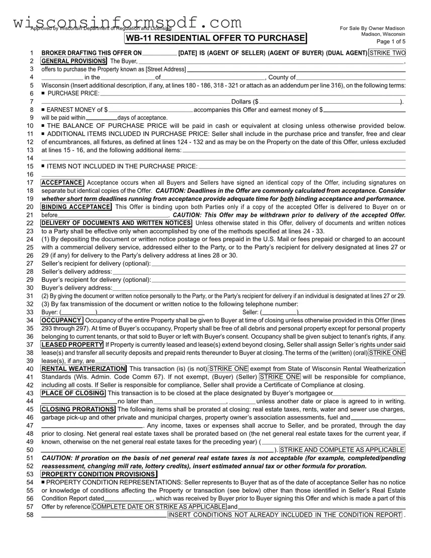 Fill Your Wisconsin Wb11 Form