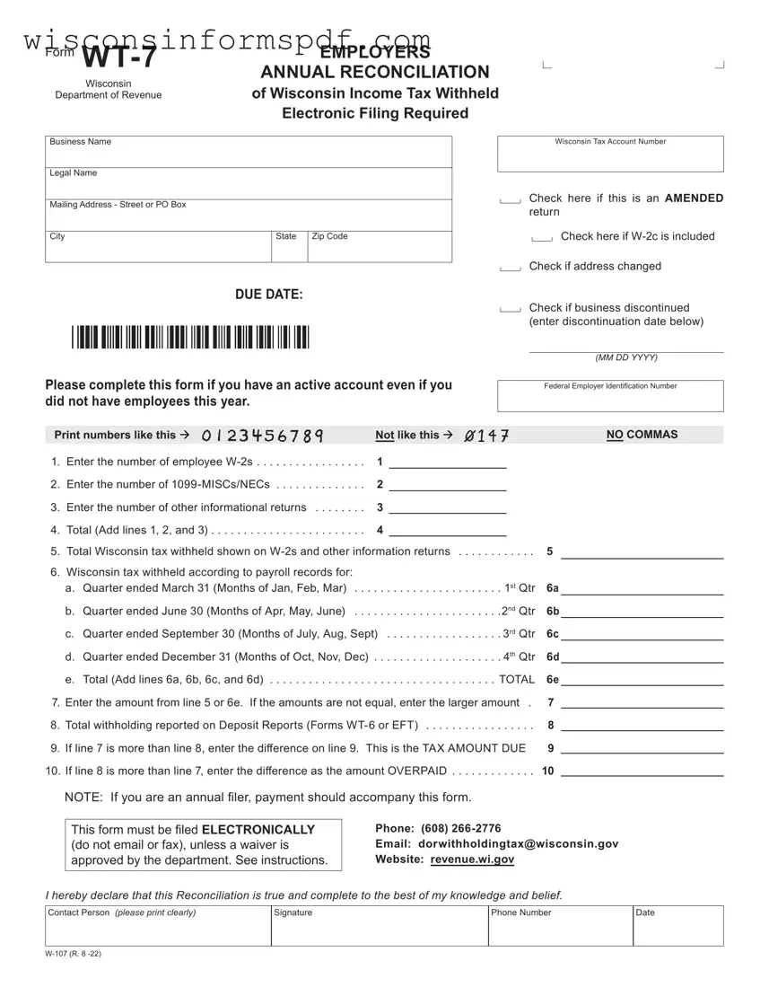 Fill Your Wisconsin Wt 7 Tax Form
